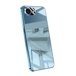 For iPhone 16e Electroplating Ice Crystal Airbag Full Coverage Shockproof Phone Case(Blue)