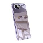 For iPhone 16e Electroplating Ice Crystal Airbag Full Coverage Shockproof Phone Case(Purple)