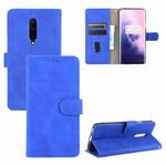 For OnePlus 7 Pro Solid Color Skin Feel Magnetic Buckle Horizontal Flip Calf Texture PU Leather Case with Holder & Card Slots & Wallet(Blue)