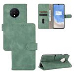 For OnePlus 7T Solid Color Skin Feel Magnetic Buckle Horizontal Flip Calf Texture PU Leather Case with Holder & Card Slots & Wallet(Green)