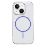 For iPhone 15 Plus / 14 Plus Clear Color PC Thin Circle MagSafe Phone Case(Purple)