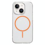 For iPhone 14 / 13 Clear Color PC Thin Circle MagSafe Phone Case(Orange)