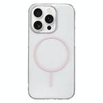For iPhone 13 Pro Max Clear Color PC Thin Circle MagSafe Phone Case(Pink)