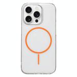 For iPhone 13 Pro Max Clear Color PC Thin Circle MagSafe Phone Case(Orange)