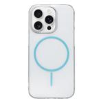 For iPhone 13 Pro Max Clear Color PC Thin Circle MagSafe Phone Case(Blue)