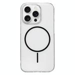 For iPhone 13 Pro Max Clear Color PC Thin Circle MagSafe Phone Case(Black)