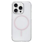 For iPhone 13 Pro Clear Color PC Thin Circle MagSafe Phone Case(Pink)