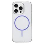 For iPhone 12 Pro Max Clear Color PC Thin Circle MagSafe Phone Case(Purple)