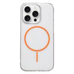 For iPhone 12 Pro Max Clear Color PC Thin Circle MagSafe Phone Case(Orange)
