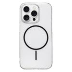 For iPhone 12 Pro Max Clear Color PC Thin Circle MagSafe Phone Case(Black)