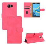 For BlackBerry Priv Solid Color Skin Feel Magnetic Buckle Horizontal Flip Calf Texture PU Leather Case with Holder & Card Slots & Wallet(Rose Red)