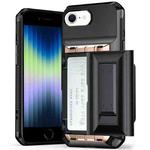 For iPhone SE 2022 / 2020 Card Slot PC Hybrid TPU Combo Phone Case(Gold)