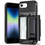 For iPhone SE 2022 / 2020 Card Slot PC Hybrid TPU Combo Phone Case(Dark Grey)