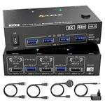KC-KVM8202DH 8K 60Hz HDMI and DP and USB3.0 Dual Monitor KVM Switch, EU Plug