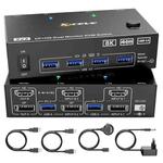 KC-KVM8202DH 8K 60Hz HDMI and DP and USB3.0 Dual Monitor KVM Switch, AU Plug