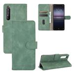 For Sony Xperia 1 II Solid Color Skin Feel Magnetic Buckle Horizontal Flip Calf Texture PU Leather Case with Holder & Card Slots & Wallet(Green)