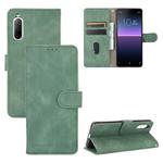 For Sony Xperia 10 II Solid Color Skin Feel Magnetic Buckle Horizontal Flip Calf Texture PU Leather Case with Holder & Card Slots & Wallet(Green)