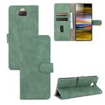 For Sony Xperia 10 Solid Color Skin Feel Magnetic Buckle Horizontal Flip Calf Texture PU Leather Case with Holder & Card Slots & Wallet(Green)