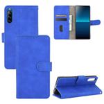 For Sony Xperia L4 Solid Color Skin Feel Magnetic Buckle Horizontal Flip Calf Texture PU Leather Case with Holder & Card Slots & Wallet(Blue)