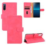 For Sony Xperia L4 Solid Color Skin Feel Magnetic Buckle Horizontal Flip Calf Texture PU Leather Case with Holder & Card Slots & Wallet(Rose Red)