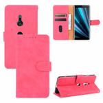 For Sony Xperia XZ3 Solid Color Skin Feel Magnetic Buckle Horizontal Flip Calf Texture PU Leather Case with Holder & Card Slots & Wallet(Rose Red)