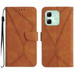 For Infinix Hot 50i 4G Stitching Embossed Leather Phone Case(Brown)