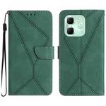 For Infinix Hot 50i 4G Stitching Embossed Leather Phone Case(Green)