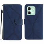 For Infinix Hot 50i 4G Stitching Embossed Leather Phone Case(Blue)