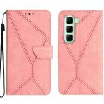 For Infinix Hot 50 4G Stitching Embossed Leather Phone Case(Pink)