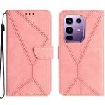 For Infinix Note 50 Pro 4G / Note 50 4G Stitching Embossed Leather Phone Case(Pink)