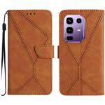 For Infinix Note 50 Pro+ 5G Stitching Embossed Leather Phone Case(Brown)