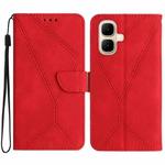 For Infinix Smart 10 4G / Tecno Pop 10 Stitching Embossed Leather Phone Case(Red)