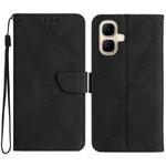 For Infinix Smart 10 4G / Tecno Pop 10 Stitching Embossed Leather Phone Case(Black)