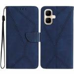 For Infinix Smart 10 4G / Tecno Pop 10 Stitching Embossed Leather Phone Case(Blue)