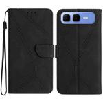 For Infinix Smart 10 Plus 4G Stitching Embossed Leather Phone Case(Black)
