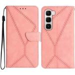 For Infinix Hot 60 4G / 60i 4G Stitching Embossed Leather Phone Case(Pink)