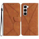 For Infinix Hot 60 4G / 60i 4G Stitching Embossed Leather Phone Case(Brown)