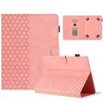 8 inch Honeycomb Embossed Leather Smart Tablet Case(Pink)