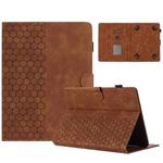 10 inch Honeycomb Embossed Leather Smart Tablet Case(Brown)