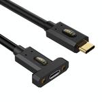 Type-C Male Straight to Type-C Female Screw Fixed Panel Extension Cable with Ear, Length:0.6m