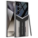 For Samsung Galaxy S24 Ultra 5G GKK Plating TPU + Leather Future Full Coverage Phone Case, Without Pen(Titanium Gray)