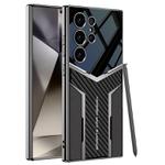 For Samsung Galaxy S24 Ultra 5G GKK Plating TPU + Leather Future Full Coverage Phone Case, Without Pen(Black)