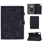 For iPad Air 2022 / 2020 10.9 Embossed Elephant Pattern Horizontal Flip PU Leather Case with Sleep Function & Magnetic Buckle & Holder & Card Slot(Black)
