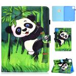 For iPad Air 2022 / 2020 10.9 Colored Drawing Stitching Horizontal Flip Leather Case, with Holder & Card Slots & Sleep / Wake-up function(Panda)