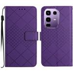For Infinix Note 50 Pro+ 5G Rhombic Grid Texture Leather Phone Case(Purple)