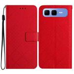For Infinix Smart 10 Plus 4G Rhombic Grid Texture Leather Phone Case(Red)