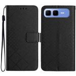 For Infinix Smart 10 Plus 4G Rhombic Grid Texture Leather Phone Case(Black)