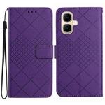 For Infinix Smart 10 4G / Tecno Pop 10 Rhombic Grid Texture Leather Phone Case(Purple)