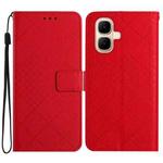 For Infinix Smart 10 4G / Tecno Pop 10 Rhombic Grid Texture Leather Phone Case(Red)