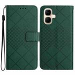 For Infinix Smart 10 4G / Tecno Pop 10 Rhombic Grid Texture Leather Phone Case(Green)